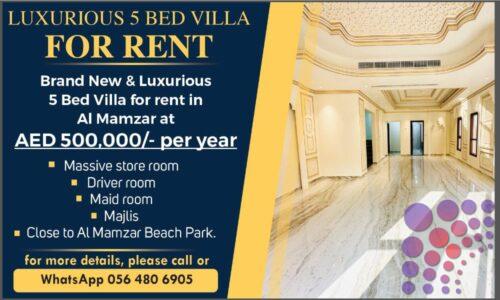 5 BED VILLA FOR RENT Al Mamzar Dubai