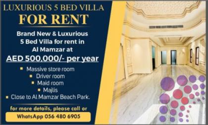 5 BED VILLA FOR RENT Al Mamzar Dubai